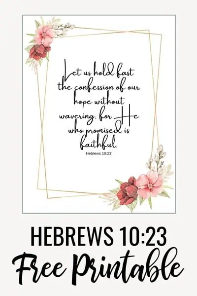 Hebrews 10:23 Free Printable