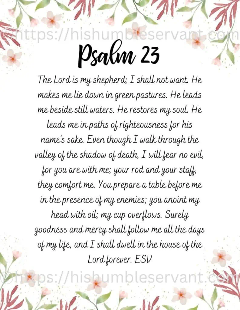 Psalm 23 Printable ESV