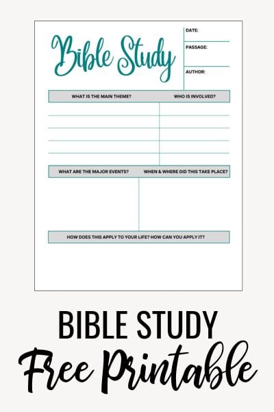 Free Bible Study Printable