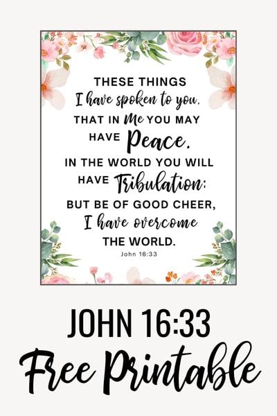 John 16:33 Free Printable