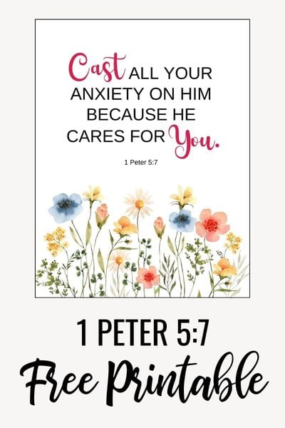 1 Peter 5:7 Free Printable
