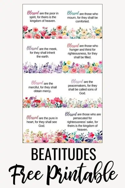Beatitudes Printable