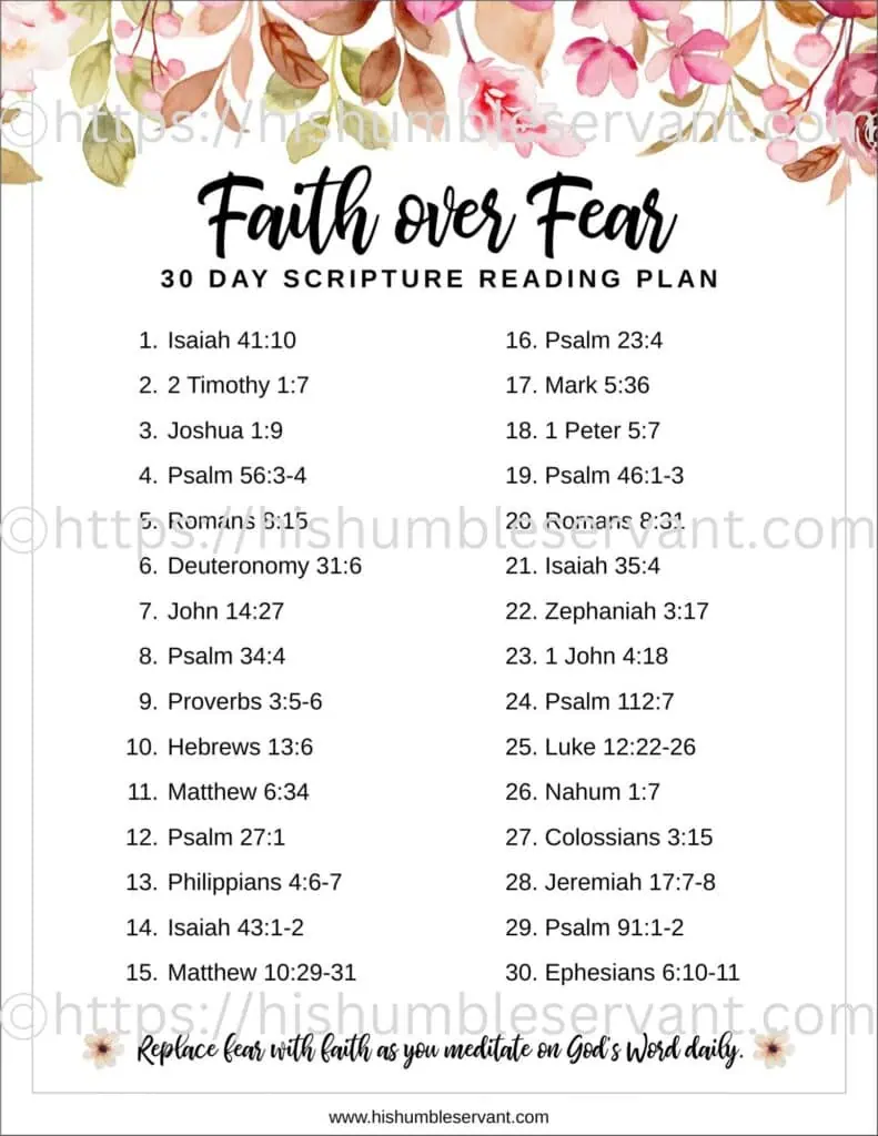 Faith over Fear Free Printable