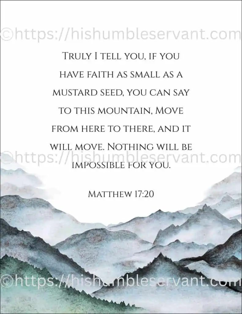 Matthew 17:20 Free Printable